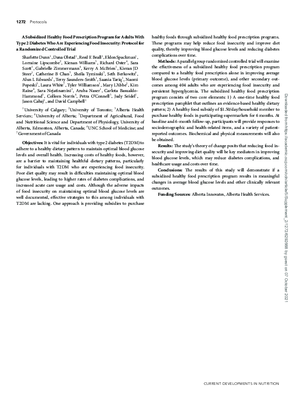 (PDF) A Subsidized Healthy Food Prescription Program for Adults With ...