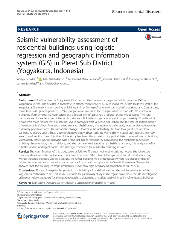 (PDF) Seismic vulnerability assessment of residential buildings using ...