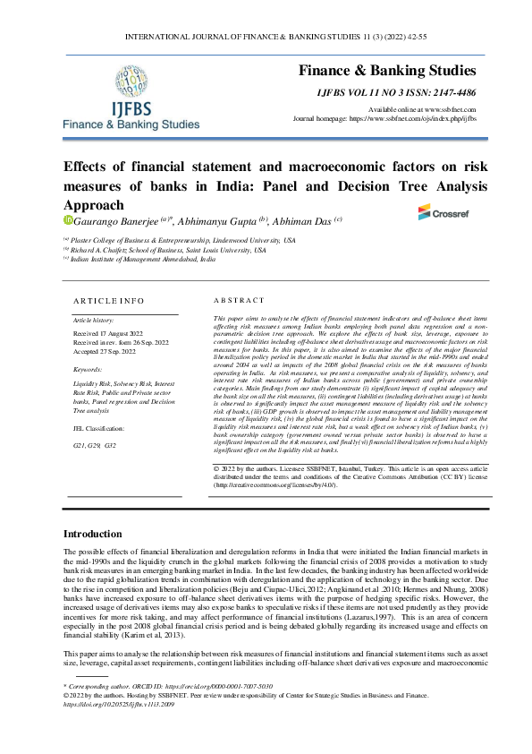 (PDF) Effects of financial statement and macroeconomic factors on risk ...