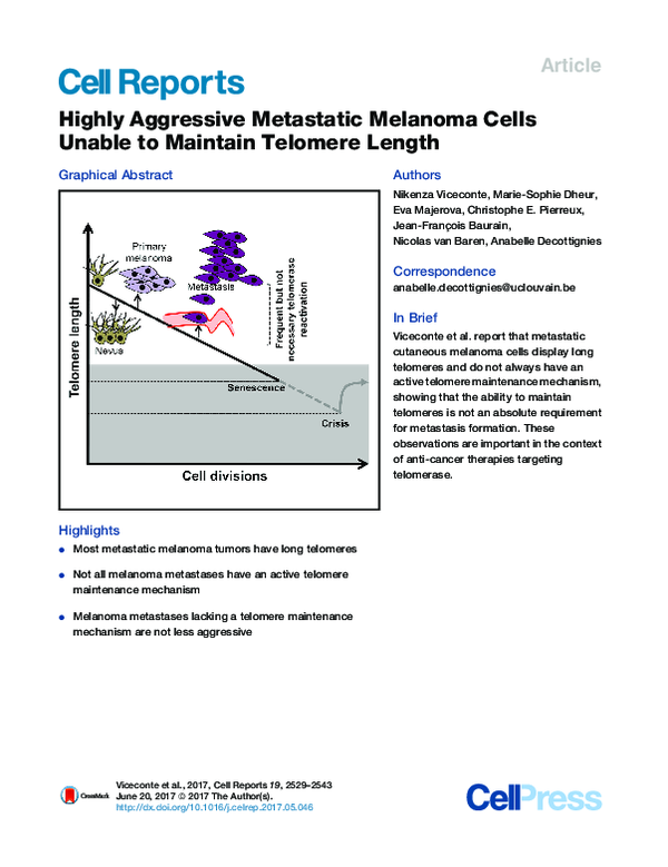 (PDF) Highly Aggressive Metastatic Melanoma Cells Unable to Maintain ...