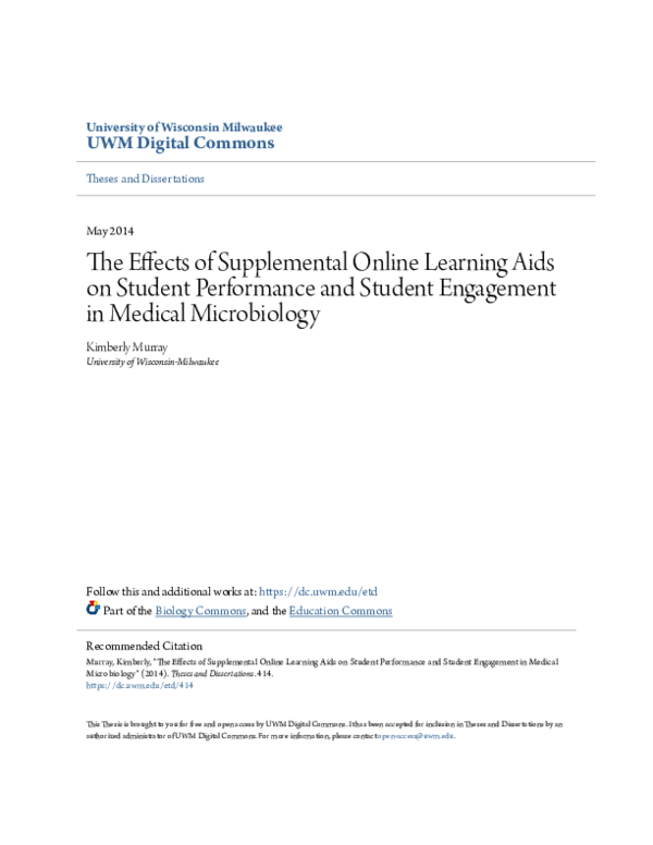 (PDF) The Effects of Supplemental Online Learning Aids on Student ...