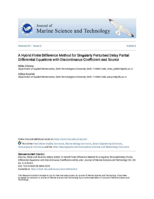 (PDF) A hybrid finite difference method for singularly perturbed delay ...
