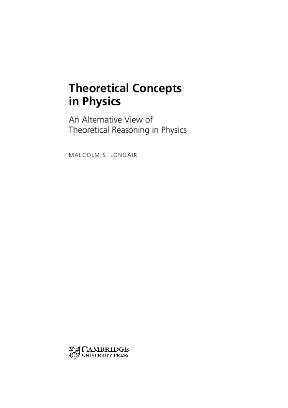 Theoretical Concepts In Physics