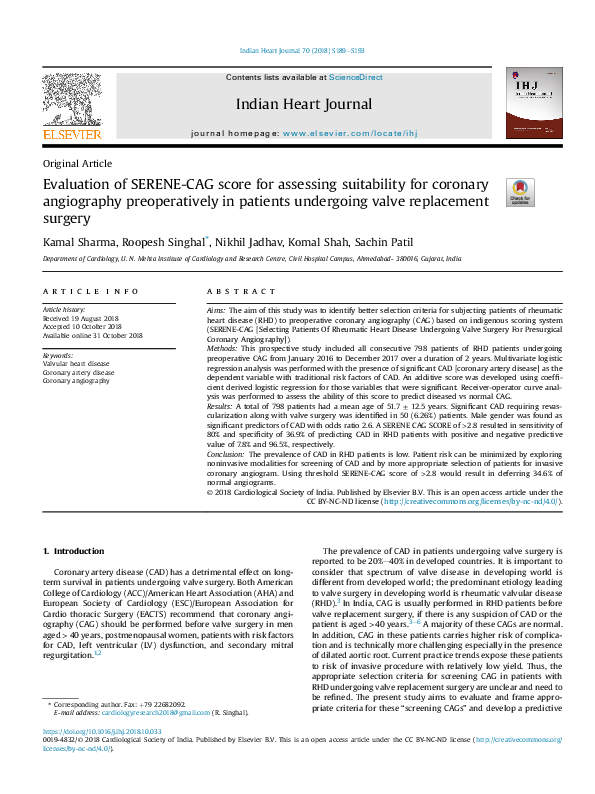 (PDF) Evaluation of SERENE-CAG score for assessing suitability for ...