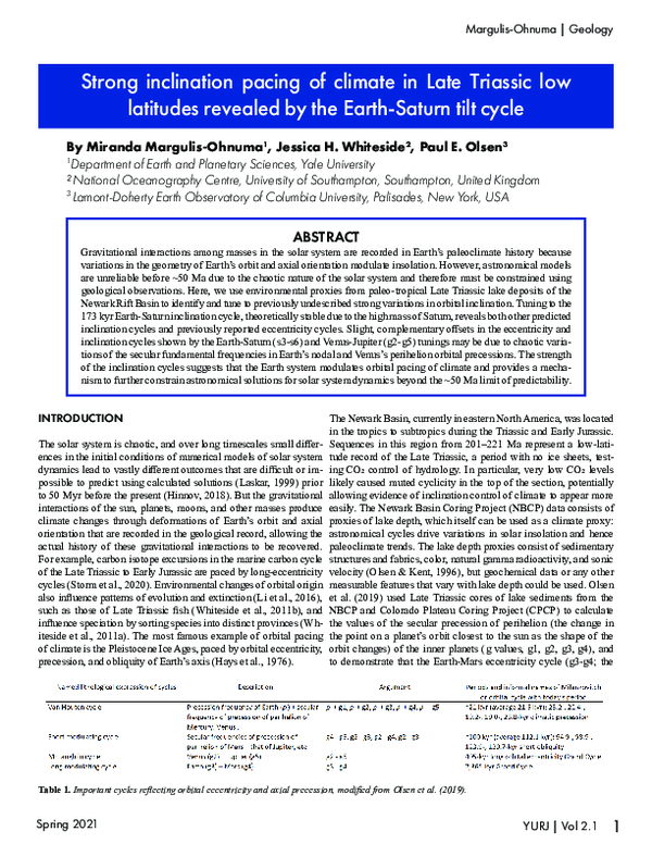 (PDF) Strong inclination pacing of climate in Late Triassic low ...