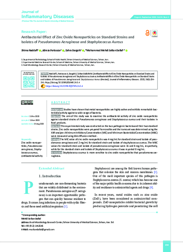(PDF) Antibacterial Effect of Zinc Oxide Nanoparticles on Standard ...