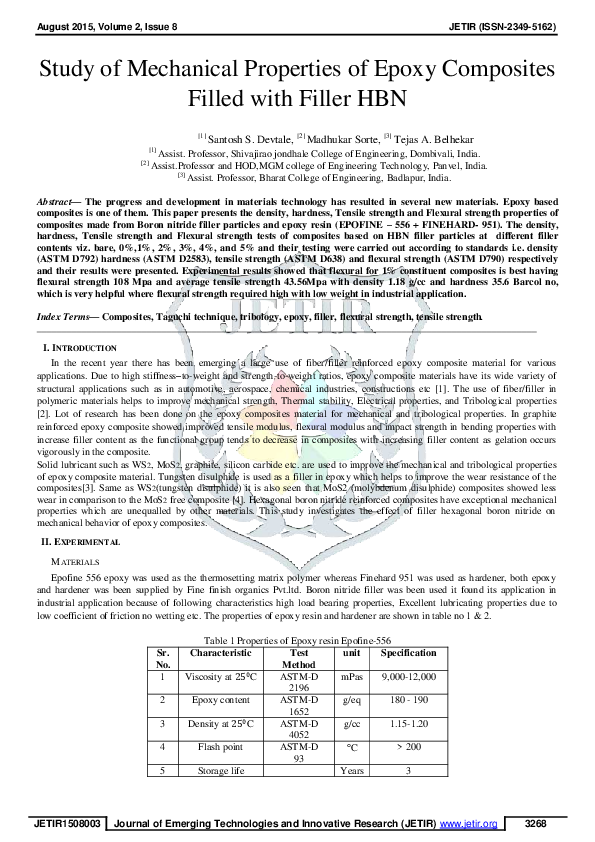(PDF) Study of Mechanical Properties of Epoxy Composites Filled with ...