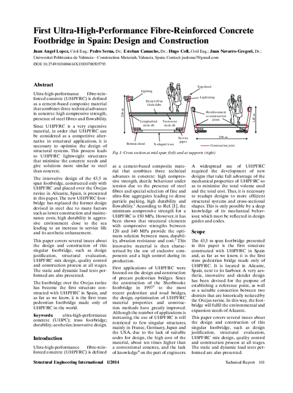 (PDF) First ultra-high-performance fibre-reinforced concrete footbridge ...