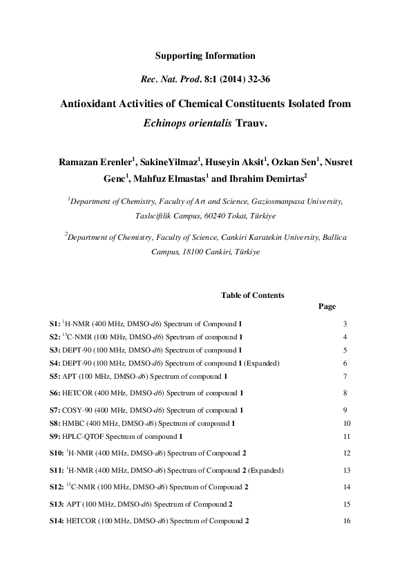 (PDF) Antioxidant Activities of Chemical Constituents Isolated from ...