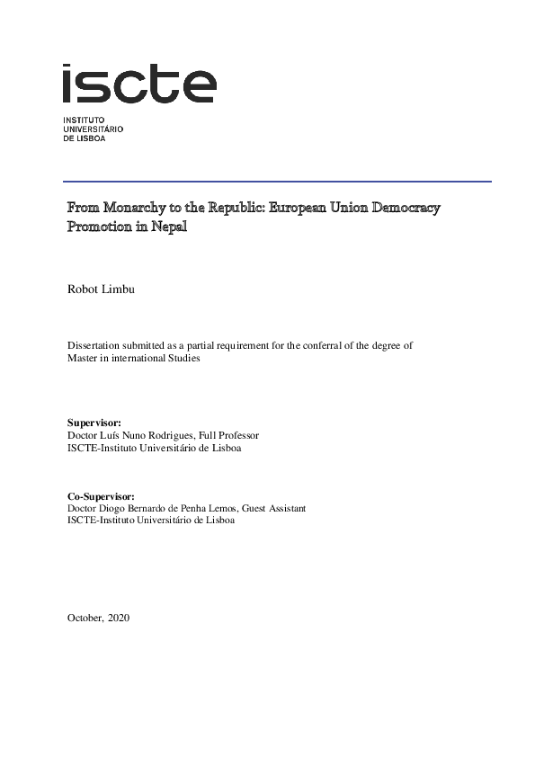 (PDF) From monarchy to the republic: European Union democracy promotion ...
