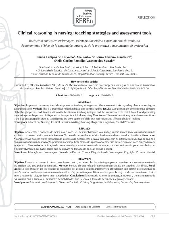 (PDF) Clinical reasoning in nursing: teaching strategies and assessment ...