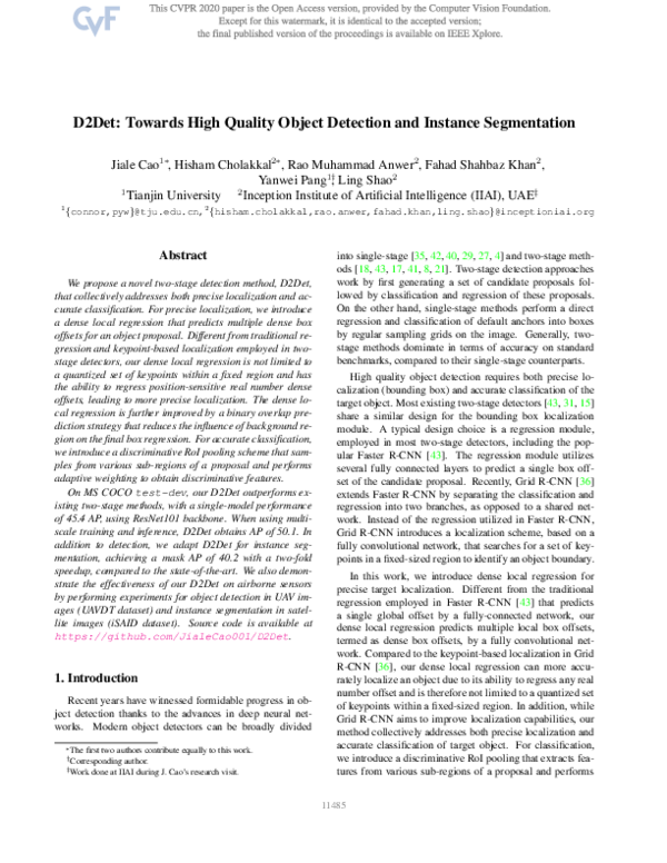 (PDF) D2Det: Towards High Quality Object Detection and Instance ...