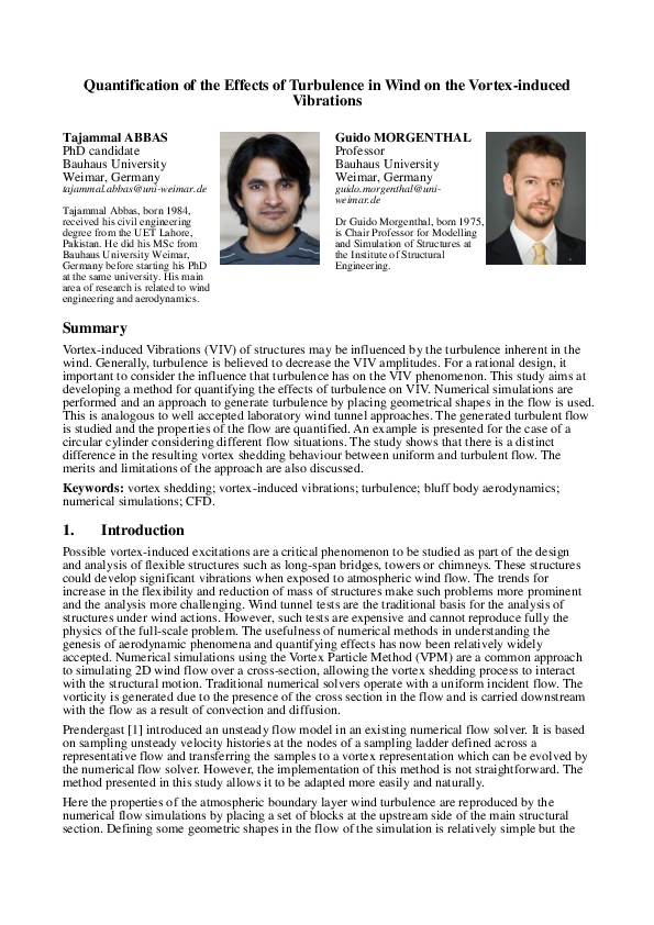 (PDF) Quantification of the Effects of Turbulence in Wind on the Vortex ...