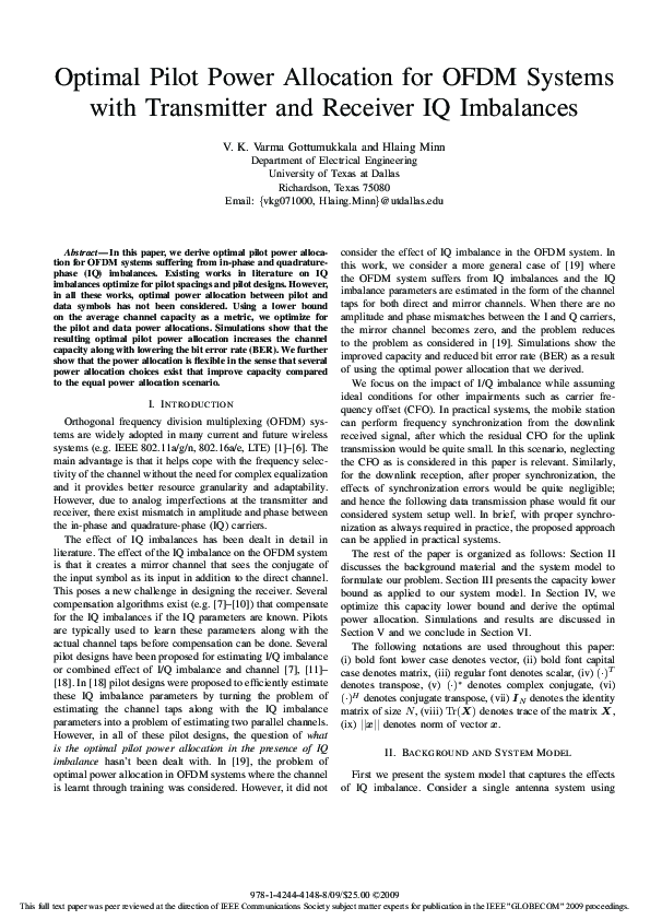 (PDF) Optimal Pilot Power Allocation for OFDM Systems with Transmitter ...