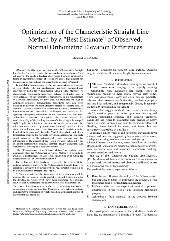 (PDF) Optimization Of The Characteristic Straight Line Method By A ...
