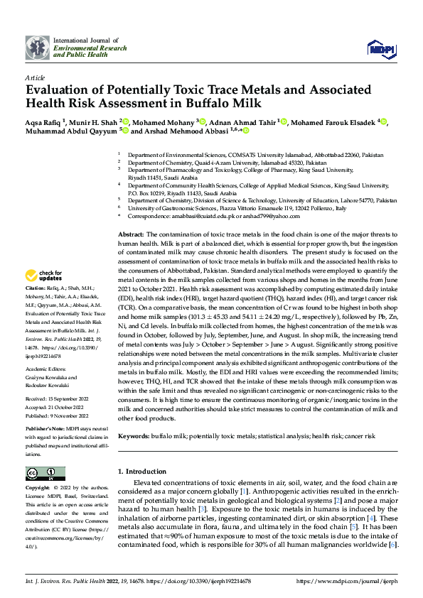 (PDF) Evaluation of Potentially Toxic Trace Metals and Associated ...