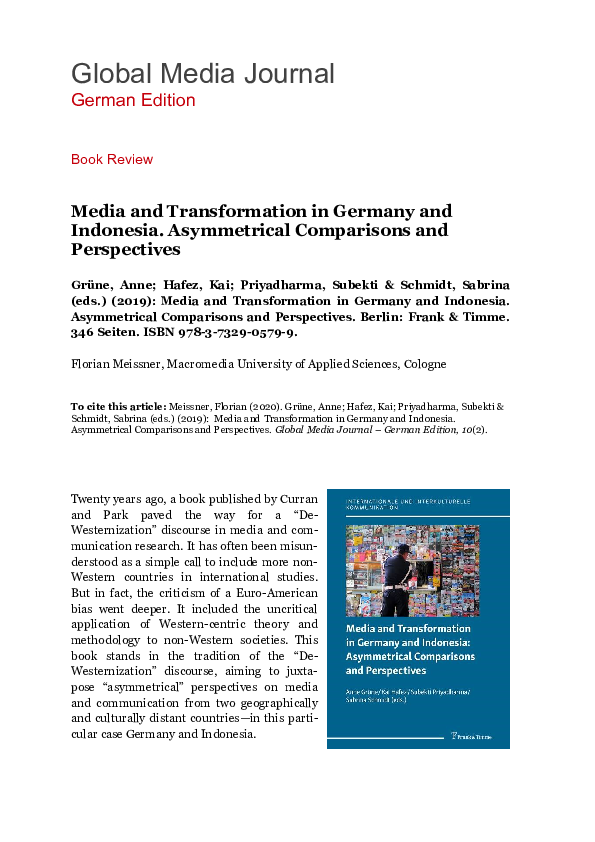 (PDF) Media and Transformation in Germany and Indonesia. Asymmetrical
