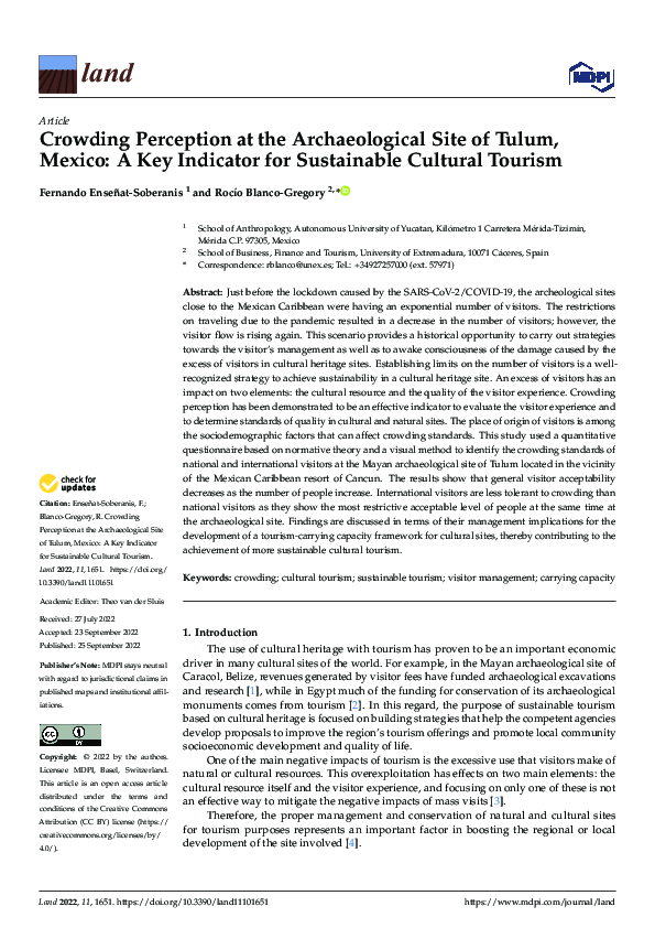 (PDF) Crowding Perception at the Archaeological Site of Tulum, Mexico ...