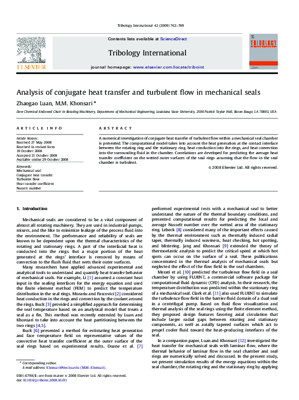 (PDF) Analysis of conjugate heat transfer and turbulent flow in ...