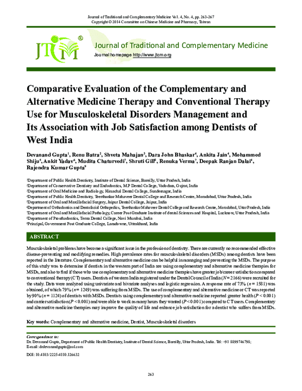 (PDF) Comparative Evaluation of the Complementary and Alternative ...