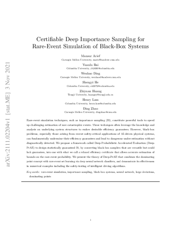 (PDF) Certifiable Deep Importance Sampling for Rare-Event Simulation of ...