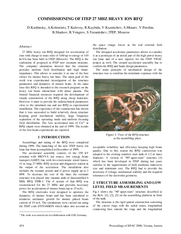 Commissioning of Itep 27 MHZ Heavy Ion RFQ