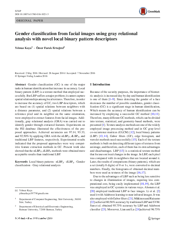 (PDF) Gender classification from facial images using gray relational ...