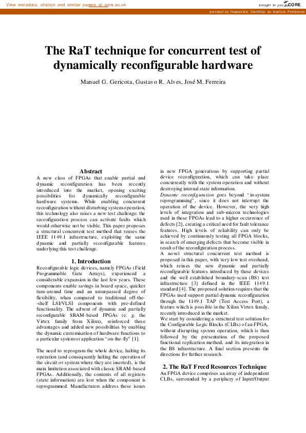 (PDF) The RaT technique for concurrent test of dynamically ...