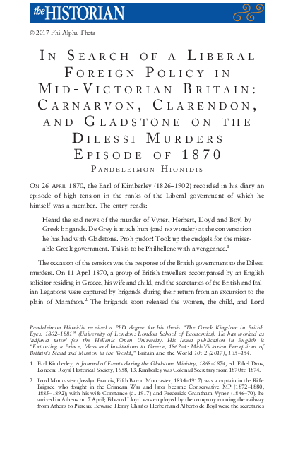 (PDF) In Search of a Liberal Foreign Policy in Mid‐Victorian Britain ...