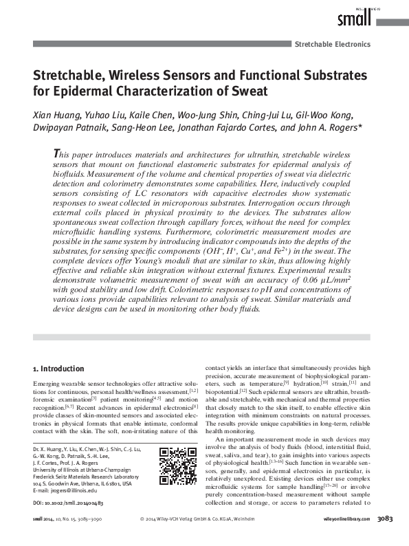 (PDF) Stretchable, Wireless Sensors and Functional Substrates for ...