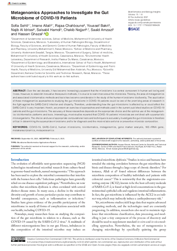 (PDF) Metagenomics Approaches to Investigate the Gut Microbiome of ...