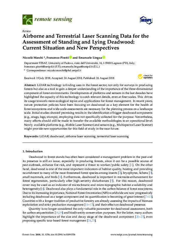 (PDF) Airborne and Terrestrial Laser Scanning Data for the Assessment ...