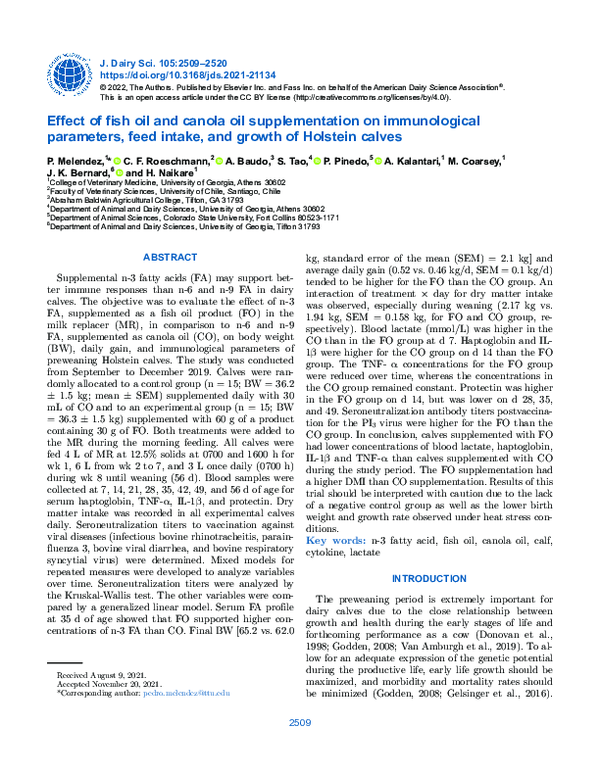 (PDF) Effect of fish oil and canola oil supplementation on ...