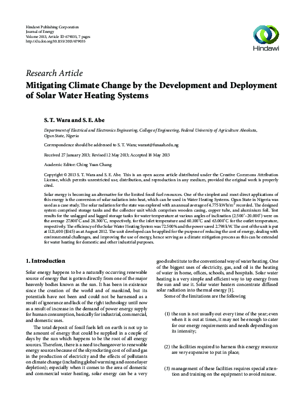 (PDF) Mitigating Climate Change by the Development and Deployment of ...