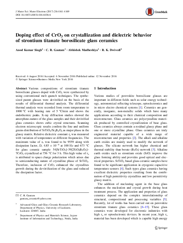 (PDF) Doping effect of CrO3 on crystallization and dielectric behavior ...