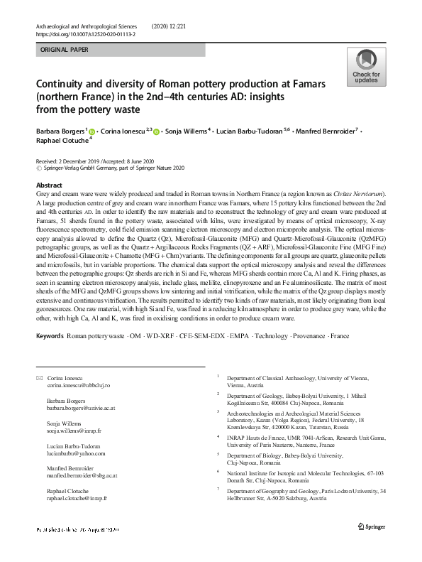 (PDF) Continuity and diversity of Roman pottery production at Famars