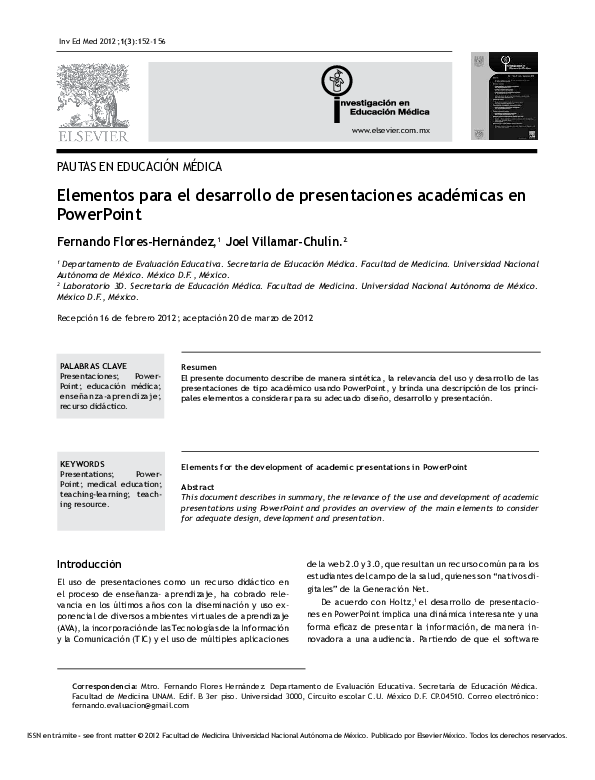 (PDF) Elementos para el desarrollo de presentaciones académicas en