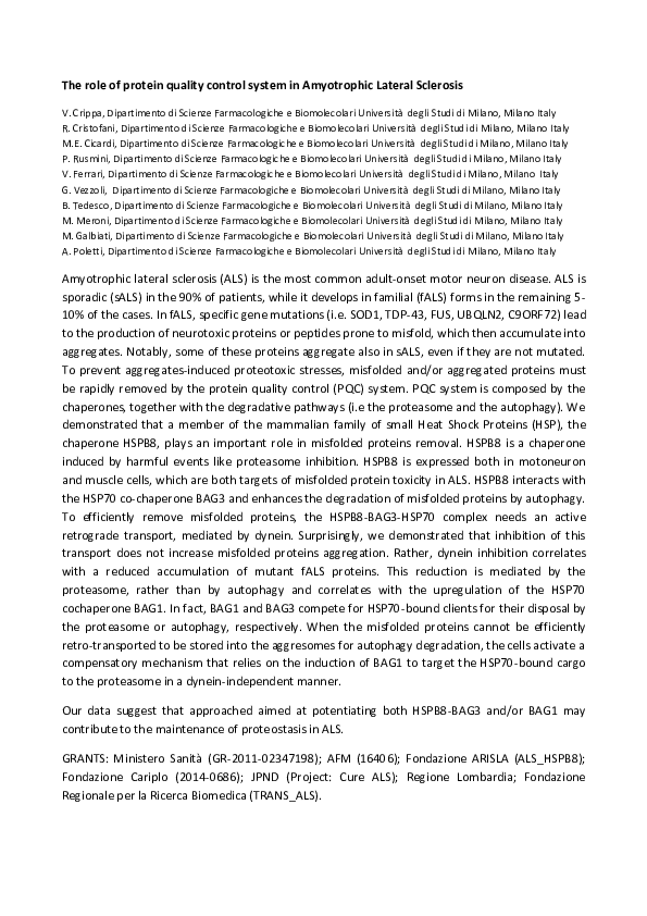 (PDF) The role of protein quality control system in Amyotrophic Lateral ...