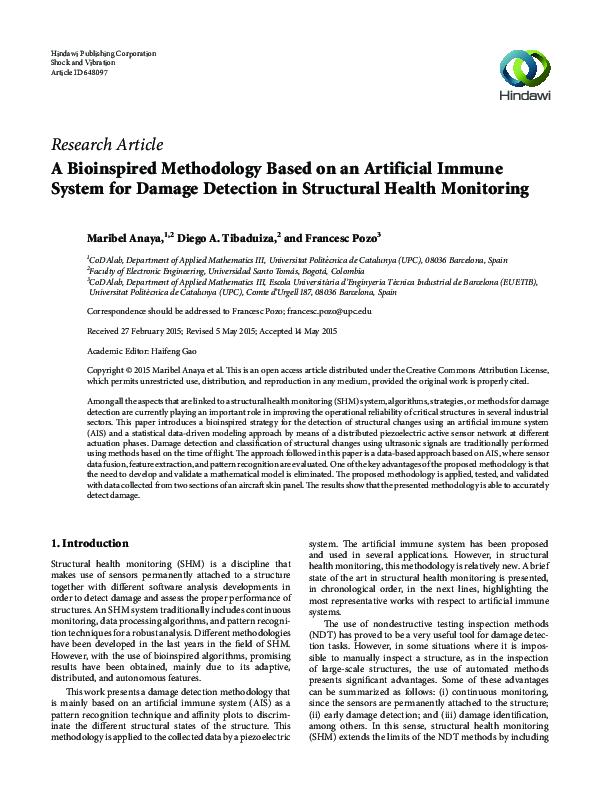 (PDF) A Bioinspired Methodology Based on an Artificial Immune System ...