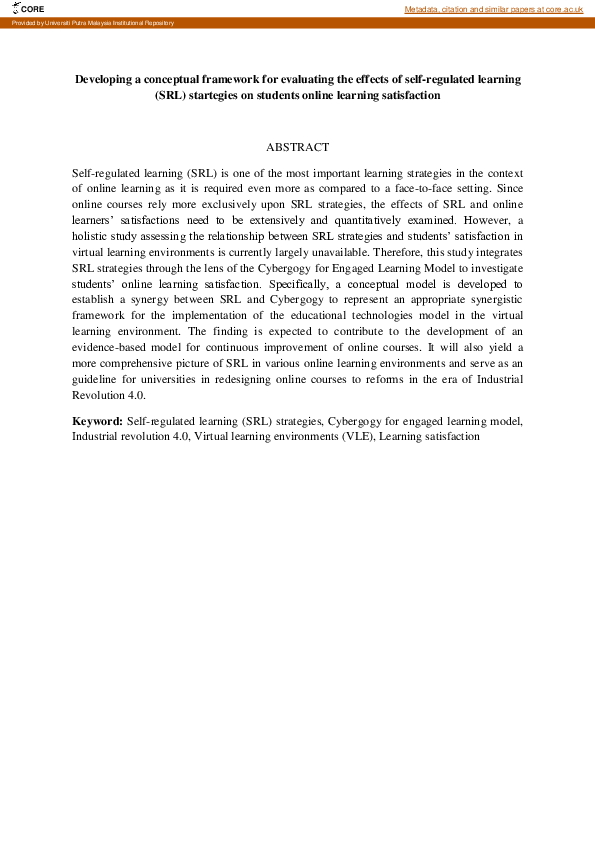 (PDF) Developing a conceptual framework for evaluating the effects of ...