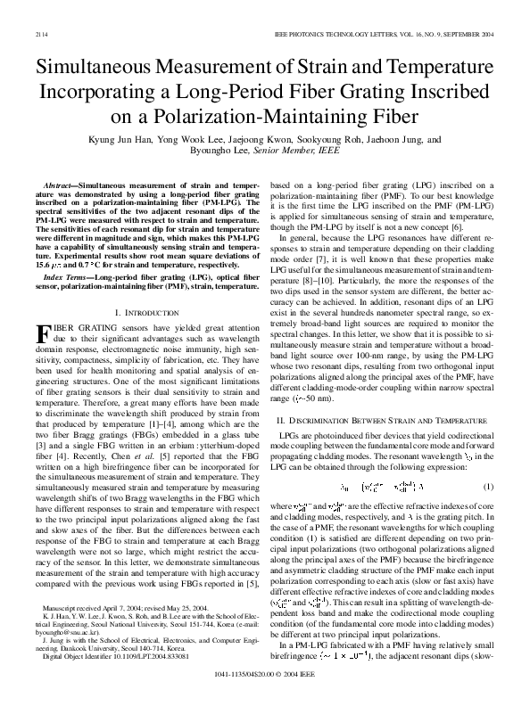 (PDF) Simultaneous measurement of strain and temperature incorporating ...