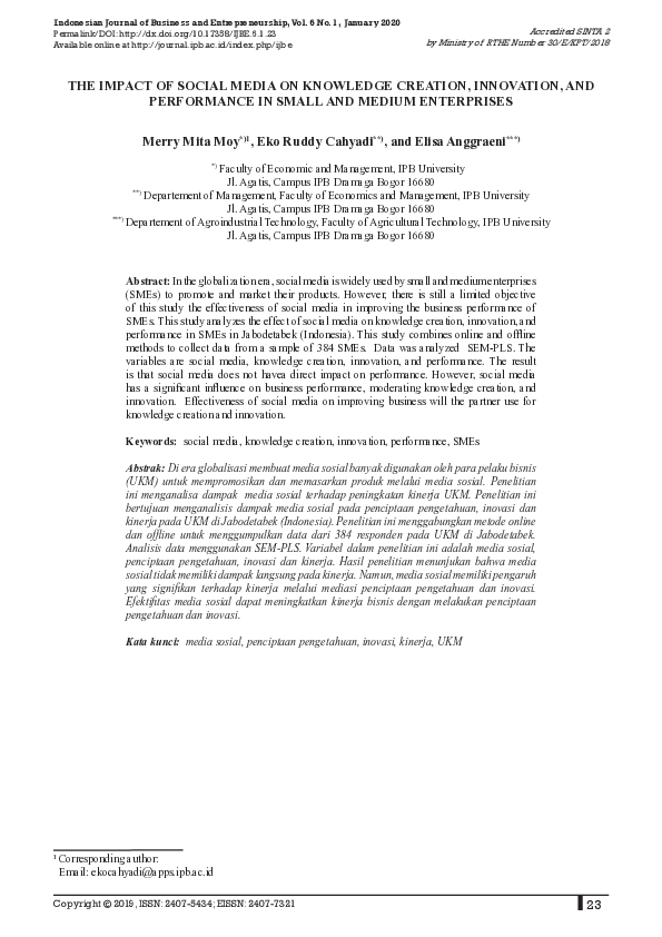(PDF) The Impact of Social Media on Knowledge Creation, Innovation, and ...
