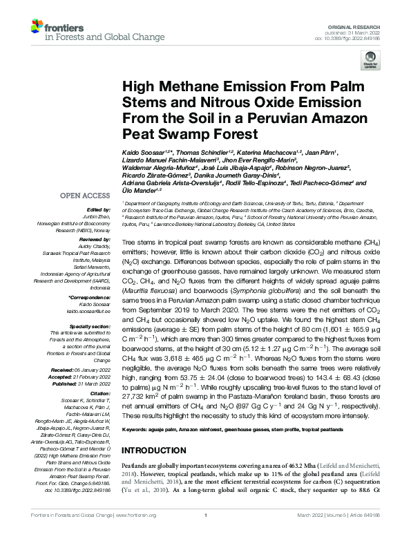 (PDF) High Methane Emission From Palm Stems and Nitrous Oxide Emission ...