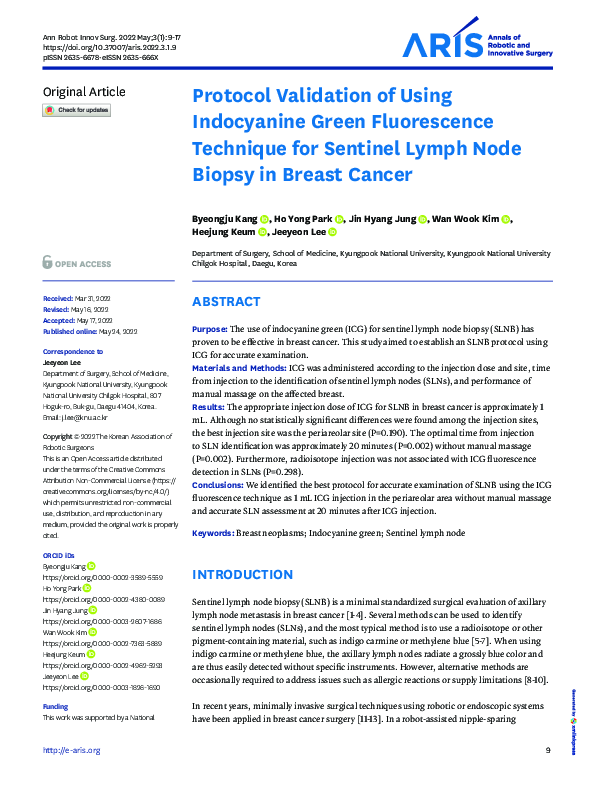 (PDF) Protocol Validation of Using Indocyanine Green Fluorescence ...