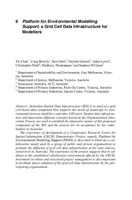 (PDF) Platform for Environmental Modelling Support: a Grid Cell Data ...