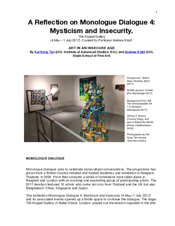 (PDF) A Reflection on Monologue Dialogue 4: Mysticism and Insecurity ...