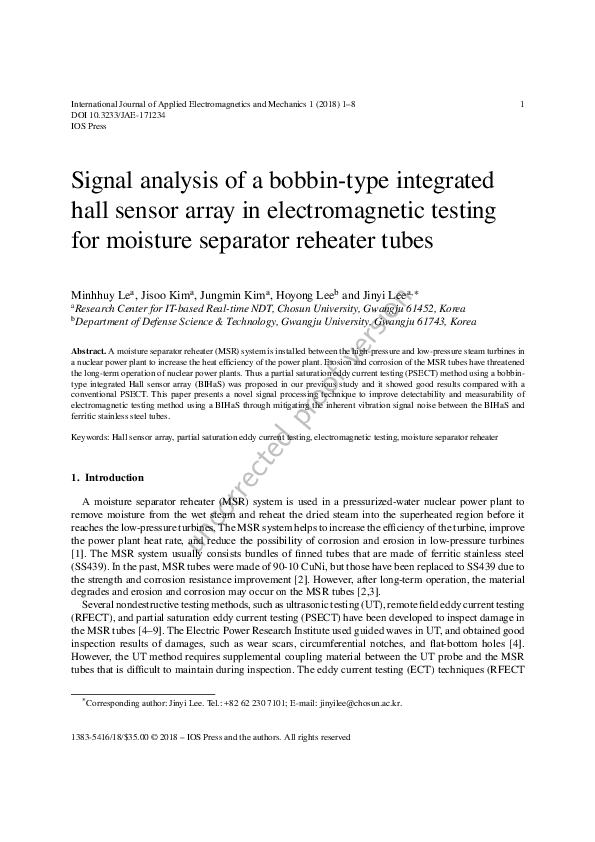 (PDF) Signal analysis of a bobbin-type integrated hall sensor array in ...