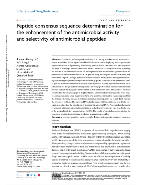 (PDF) Peptide consensus sequence determination for the enhancement of ...
