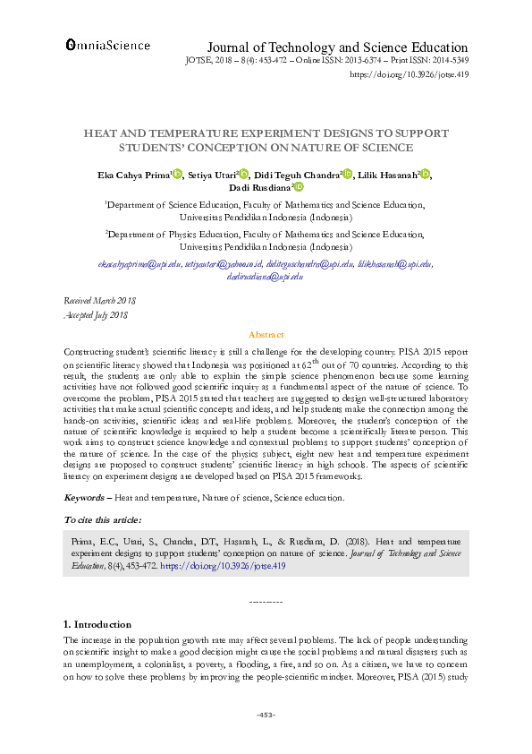 (PDF) Heat and temperature experiment designs to support students ...
