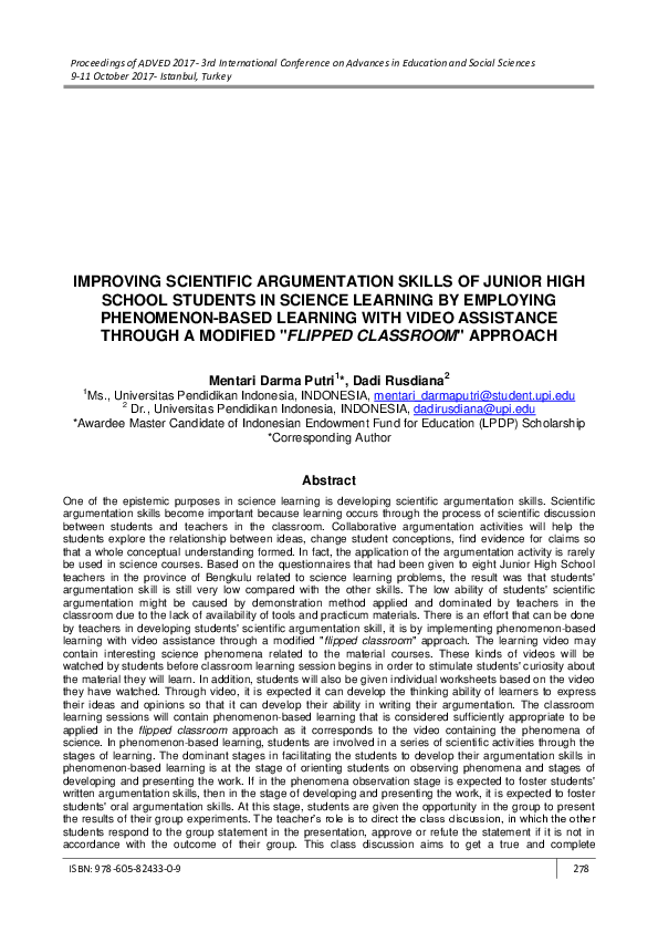 (PDF) Improving Scientific Argumentation Skills of Junior High School ...